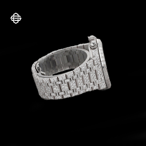 Reloj de Pulsera de Cuarzo para Hombre, de Lujo, con Diamantes Moissanite, Cronógrafo, 41 mm, Cristal, Correa de Acero Inoxidable, Superventas - Product Image 3