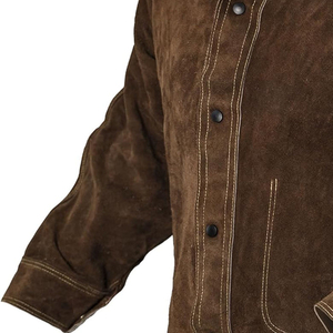 Chaqueta de Soldadura Resistente con Cuello Naranja, Corte Regular, Protección Contra el Calor, para Uso en Fábrica y Taller - Product Image 3