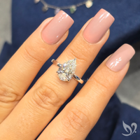 Anillo de Compromiso Solitario con Diamante Cultivado en Laboratorio de 3 Quilates, Corte Pera, Certificado IGI, Oro Sólido de 18K, Aniversario de Bodas