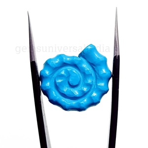 Blue Turquoise <b>Shell</b> Shape Carved Gemstone Cabochon 22mm Natural Stone Carving Loose Turquoise Gemstone Jewelry Making Wholesale - Product Image 4