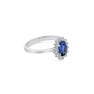 Bague en argent sterling 925 avec émeraude et halo de zircone cubique ovale sertie à griffes, bijoux de fiançailles, de mariage et de fête - Product Image 2