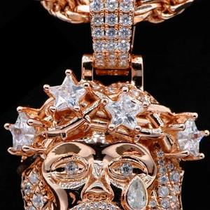 Collar Hip Hop con Colgante de Jesús con Incrustaciones de Diamantes Simulados en Oro Rosa, Disponible en Línea en India - Product Image 1