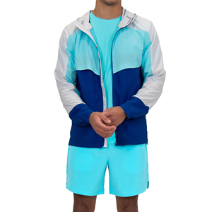 Conjunto de Chaqueta Cortavientos de Nailon de Tres Tonos Personalizado, Traje Deportivo con Bloques de Color para Verano y Otoño, Camiseta de Manga Corta y Pantalones Cortos, OEM ODM - Product Image 1