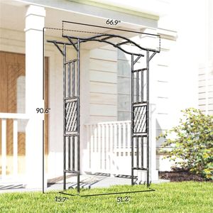 Arche de jardin noire avec support pour plantes, option pergola, gazebo ou pavillon - Product Image 6