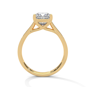 Princess Cut Claw Setting Engagement <b>Ring</b> Made From 14k Yellow Gold Solitaire Band <b>Dainty</b> Minimalist Lab Grown Diamond Jewelry - Product Image 3
