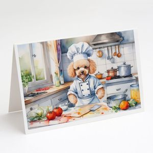 Caniche le Chef Lunatique A7 Cartes de Voeux Pack de 8 Cartes de Note Vierges avec Enveloppes Taille 5x7 - Product Image 1