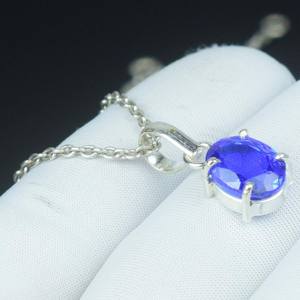 จี้เงินแท้ 925 ประดับแทนซาไนต์ สร้อยคอพลอยประจำเดือนธันวาคม ของขวัญคริสต์มาส เครื่องประดับ - Product Image 3