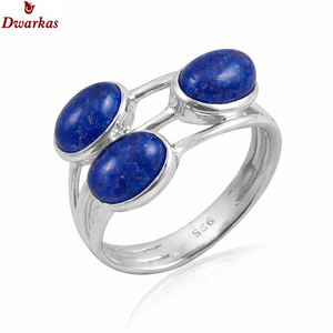 Custom hot sale trendy fine 925 sterling <b>silver</b> larimar three gemstone <b>ring</b> <b>for</b> <b>men</b> fashion parties gift jewelry - Product Image 2
