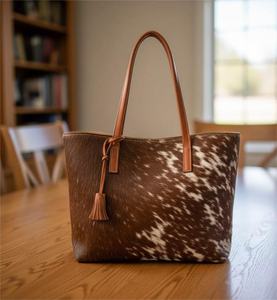 Sac fourre-tout de luxe en cuir véritable pour femme avec broderie et fermeture éclair, sac à bandoulière portable multifonction LHTB-0082 - Product Image 2