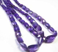 Perles de pierres précieuses en améthyste violette naturelle, taille baguette, facettées, 7-5 mm, haute qualité, brésiliennes, 16 pouces, pour la fabrication de bijoux