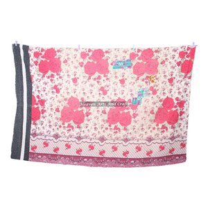 Vintage Cotton Kantha Quilt Handmade Gudari <b>Indian</b> Bedding <b>Throw</b> Home Decor <b>Indian</b> Reversible Hand Stitched Heavy <b>Throw</b> Old Sari - Product Image 3