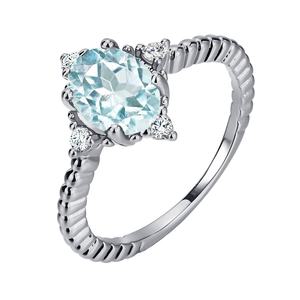 Anillo de compromiso ovalado Vintage para mujer, de Plata de Ley 925, Gema Natural, Topacio Azul, joyería <span class=keywords><strong>2022</strong></span> <span class=keywords><strong>Destiny</strong></span> - Product Image 2