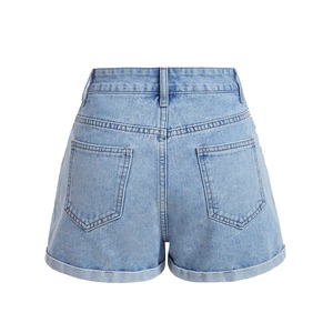 Men's Light Blue Denim Cropped Shirt Turn-down Collar Short Sleeve Casual Summer Wear - Product Image 5