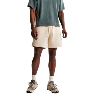 Pantalones Cortos Bermuda de Algodón Beige para Hombre, Color Sólido, Casuales, con Cordón en la Cintura, Elásticos, Ajuste Cómodo, Largo Medio - Product Image 6
