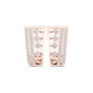 14K White Gold Round Lab-Grown Diamond Drop Earrings for Women Office Wear Earring New Grown Diamond - Product Image 3