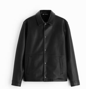 Custom New Arrival Solid Winter Fashion Design Black Biker PU Leather <b>Jacket</b> Zipper Closure <b>Mens</b> <b>4XL</b> - Product Image 1