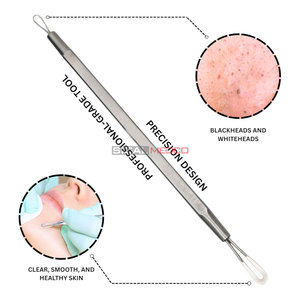<b>Blackhead</b> Removal Acne <b>Extractor</b> <b>Blackhead</b> Whitehead Remover Face Nose Dual for Pimple <b>Extractor</b> Skin Blemish Stainless Steel - Product Image 6