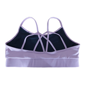 Women's Customized Fitness Logo Design Breathable Running Sports Padded <b>Bra</b> Medium Support <b>Racerback</b> 100% Nylon Yoga Vest Tank - Product Image 2
