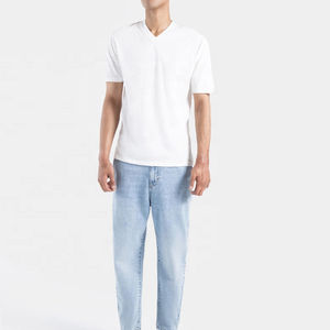 Camiseta de Cuello en V para Hombre de Alta Calidad, 100% Algodón, 160g, Corte Ajustado, Diseño Sólido, Económica, para Fitness - Product Image 5