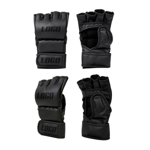 ถุงมือฝึกซ้อม PU แบบครึ่งนิ้ว พร้อมสายรัดข้อมือแบบปรับได้ กันน้ำและระบายอากาศได้ดี สำหรับศิลปะการต่อสู้ สีดำ สำหรับทุกเพศ - Product Image 2