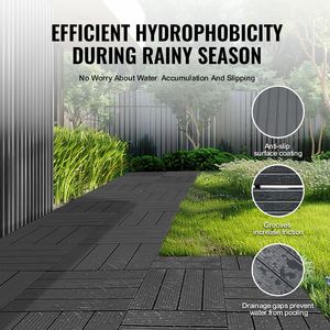 Interlocking Deck <b>Tiles</b> 10 Pack 12"x12" 10 Sq. ft Waterproof Outdoor <b>Plastic</b> Flooring All Weather Patio Floor Decking Cover - Product Image 4