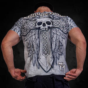 Camiseta de algodón para hombre, manga corta, sublimación, estampado DTF, peso pesado, 300 GSM, para invierno, moda, camisetas para hombre - Product Image 5