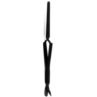 Pince à ongles UV rectangulaire noire en acier inoxydable à pointe inclinée 3-en-1 pour sourcils – Outils de pinçage en gros
