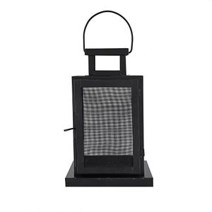 Lanterne en fer noir avec panneau en maille et porte-bougie pour la décoration de la maison, utilisation pour les mariages, design résistant à la chaleur - Product Image 2