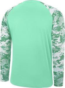 Camiseta de Natación Unisex de Manga Larga con Protección Solar UPF50+, Color Verde Menta, Mangas con Estampado de Camuflaje, Secado Rápido, Poliéster, Ecológica - Product Image 2