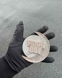 Colgante de Moissanita con Diseño de Niño de la Luna, Chapado en Oro Rosa sobre Plata 925, Amuleto de Lujo, Joyería Hip Hop para Hombre - Product Image 1