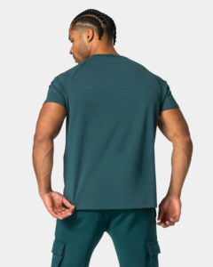 Camiseta Verde de Cuello Redondo para Hombre, Corte Regular, Manga Corta Raglán, Ropa Deportiva, ODM, 220 Gramos, Transpirable, Anti-Pilling, Estilo Urbano - Product Image 5