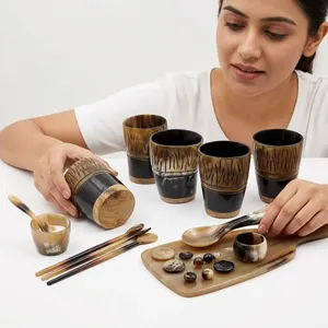Verre à shot en corne de bœuf de bonne qualité, cadeau de barware viking, tasse à boire médiévale, petite tasse en corne pour bar, meilleur prix pour tasse en corne - Product Image 4