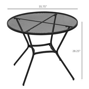Tavolo da bistrot da esterno da 35 pollici con piano in rete metallica ad asciugatura rapida, stile caffè francese, pieghevole per spazi conversazionali in giardino - Product Image 3