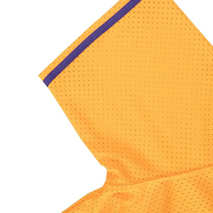 Maillot de baseball unisexe jaune doré en maille ouverte avec passepoil violet, uniforme classique entièrement boutonné, tendance du moment - Product Image 5