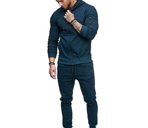 Wholesale Polyester Cotton Tracksuit New Latest Customized Design Men Slim Fitness Tracksuit Men Suit Custom Made Logo <b>Jogging</b> - Product Image 3