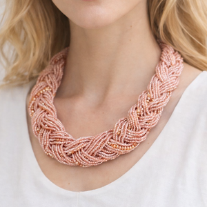 Collar de cuentas de semillas con diseño de corazón hecho a mano, color rojo escarlata, joyería india de diseñador para mujer, ideal para fiestas y bodas, venta al por mayor premium. - Product Image 6