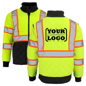 Two Tone <b>High</b> <b>Visibility</b> Construction Workwear Hi Vis Waterproof Feature <b>Softshell</b> Safety Security <b>Jackets</b> - Product Image 1