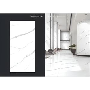 Dalles en pierre frittée 1200x2400mm Statuario Carbon Luxe Moderne pour Sol et Mur Intérieur Brillant Chambre Extérieur - Product Image 4