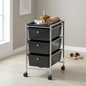 Étagères de rangement en acier chromé de haute qualité à 3 niveaux, design moderne, écologiques, pour salle de bain, multifonctionnelles, type sur pied - Product Image 2