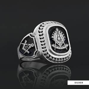 Bague Maçonnique BOJ 017 Personnalisée Unisexe, Bague Chevalière Maître Maçon du Texas, Style Hip Hop Argenté, Prix Bas - Product Image 5