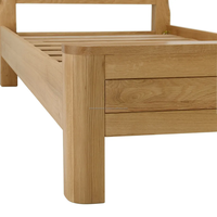 Lit simple rond en teck massif Ardena, design moderne minimaliste durable, meubles de chambre à coucher pour appartement, villa