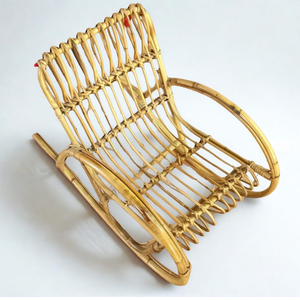 <b>Vintage</b> Bamboo <b>Chair</b> Handmade Natural Woven Accent <b>Chair</b> Rustic Boho Style Seating Furniture for Living Room Bedroom Dining - Product Image 1