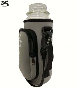 Adjustable Strap Zipper Closure Durable Neoprene Insulated Water Bottle Cooler Sleeve Shoulder Bag Design for Outdoor Activities - Product Image 5