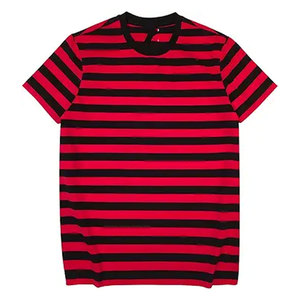 Camiseta a Rayas para Hombre, Manga Corta, Cuello Redondo, Algodón, Ligera, Informal, Cómoda, para Uso Diario, a la Moda - Product Image 1