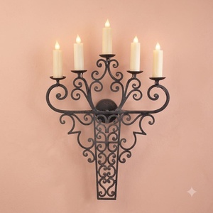 Candelabro de Hierro Forjado a Mano, Portavelas de Metal Antiguo, Centro de Mesa de 10x50x70cm, Decoración de Boda Duradera de Alta Calidad - Product Image 2