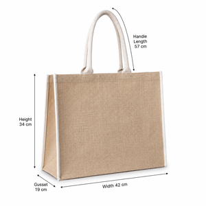 Bolsa de Compras de Yute Natural Laminada con Logotipo Personalizado, con Ribete, Ecológica, Reutilizable, al por Mayor, OEM, ODM, Promocional - Product Image 3