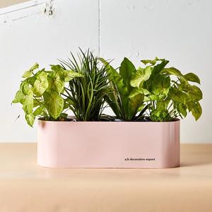 Jardinière rectangulaire longue en métal rose mat, moderne et écologique, pour décoration intérieure et extérieure, bac à fenêtre, plantes succulentes, herbes, pots de fleurs - Product Image 4