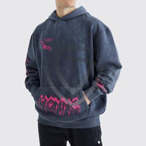 Sweat-shirts à capuche délavés pour hommes, mélange de coton, style décontracté, lavage vintage, toucher doux - Product Image 1