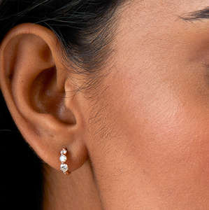 Aros Redondos Elegantes con Diamantes Cultivados en Laboratorio, Certificados por IGI, Color D E F, Claridad VVS VS, Oro, Oro Rosa, Oro Blanco, Plata - Product Image 4