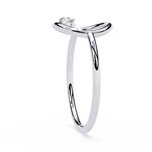 แหวนหมั้นเพชรทรงกลมแพลตตินั่ม สไตล์มินิมอล ได้รับการรับรองจาก GIA สี D ธรรมชาติ เครื่องประดับสำหรับผู้หญิง - Product Image 3